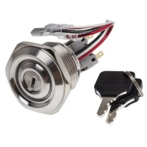 RS PRO IP40 Key Switch, DPDT, 5 A 2-Way - 8771915 product image