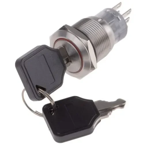 RS PRO IP40 Key Switch, DPDT, 5 A 2-Way - 8771993 product image