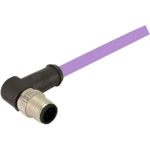 HARTING Right Angle Female 4 way M12 to Right Angle Male 4 way M12 Sensor Actuator Cable, 1m - 21349091487010 product image