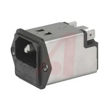 Schurter 2A, 250 V ac Male Panel Mount Filtered IEC Connector 5200.0223.1, Quick Connect 1 Fuse product image