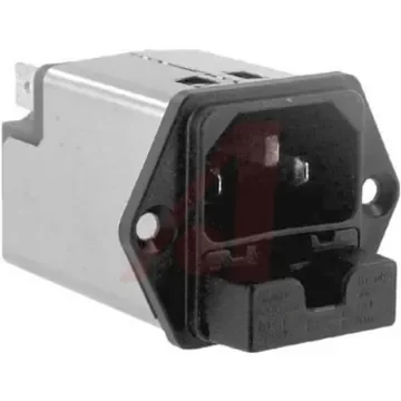 Schurter 10A, 250 V ac Male Panel Mount Filtered IEC Connector 5220.1023.1, Quick Connect 2 Fuse product image