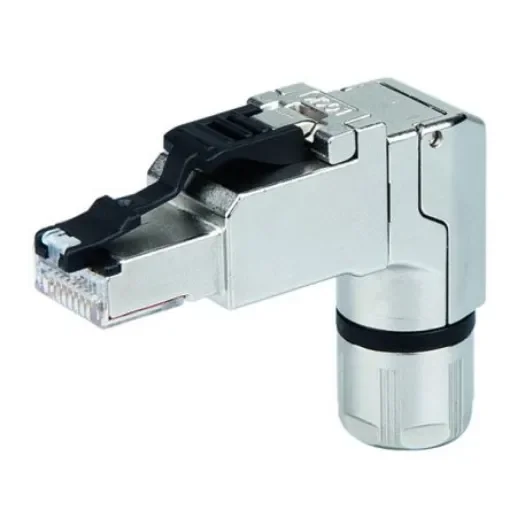Telegartner MFP8 Series Male RJ45 Connector, Cable Mount, Cat6a Right Angle 4P4C -Way - J00026A4001 product image