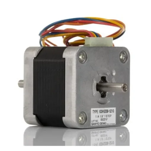 Sanyo Denki 103H5 Series Hybrid, Double Shaft Stepper Motor, 0.39Nm Torque, 24 V, 1.8°, 42 x 42mm Frame, 5mm Shaft - 103H5208-5210 product image