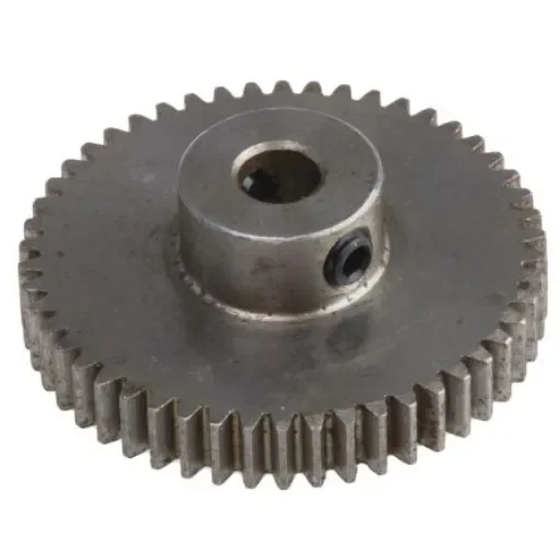 RS PRO Steel 50 Teeth Spur Gear, 0.5 Module, 4mm Bore Diam, 25mm Pitch Diam, 10mm Hub Diam - 8787843 product image