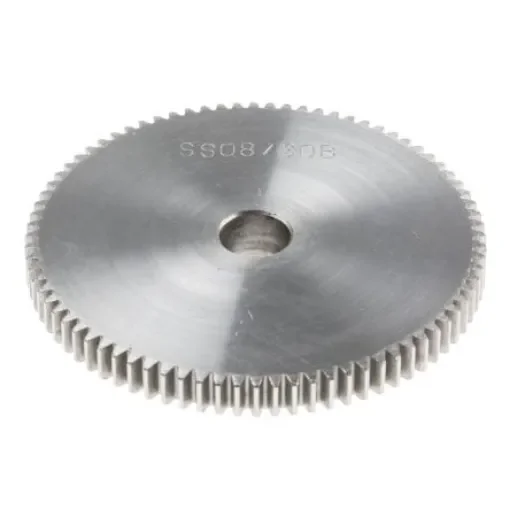RS PRO Steel 80 Teeth Spur Gear, 0.8 Module, 10mm Bore Diam, 64mm Pitch Diam, 22mm Hub Diam - 8787893 product image