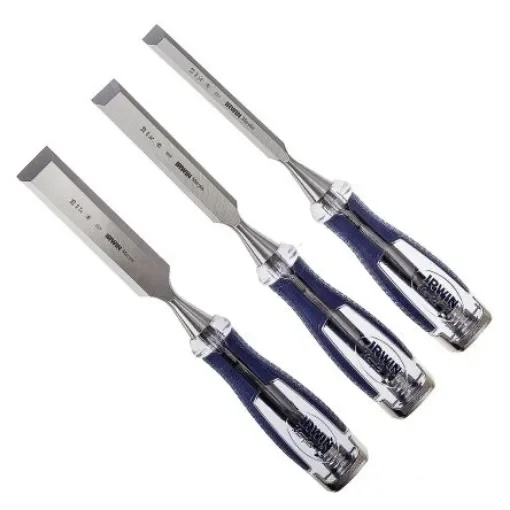Irwin 3 Piece Steel Wood Chisel Set, 1.0 in, 1/2 in, 3/4 in Blade Width - 10503419 product image