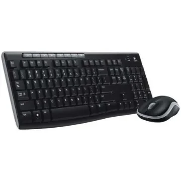 Logitech MK270 Compact Keyboard, QWERTY (UK), Black (Keyboard), Black/Grey (Mouse) - 920-004523 product image