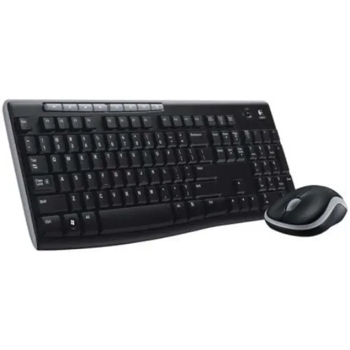 Logitech MK270 Compact Keyboard, QWERTY (UK), Black (Keyboard), Black/Grey (Mouse) - 920-004523 product image