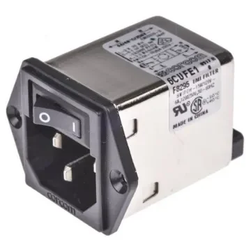 TE Connectivity 6A, 120 V ac, 250 V ac Male Flange Mount IEC Filter 1 Pole 2-1609113-4, Spade None Fuse product image