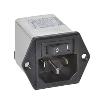 TE Connectivity 1A, 120 V ac, 250 V ac Male Flange Mount IEC Filter 1 Pole 2-1609113-2, Spade None Fuse product image