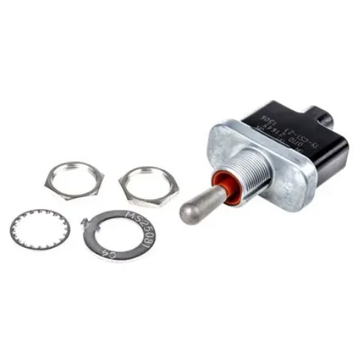 Otto Toggle Switch, Panel Mount, (On)-Off-(On), SPST, Screw Terminal, 28 V dc, 115V ac - T9-CS1-27 product image