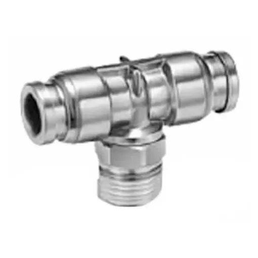 SMC KQG2 Series Tee Threaded Adaptor, Push In 10 mm to Push In 10 mm, Threaded-to-Tube Connection Style - KQG2T10-02S product image