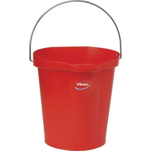 12L Plastic Red Bucket With Handle - 56864 product image