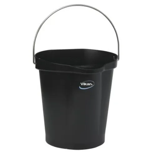 12L Plastic Black Bucket With Handle - 56869 product image