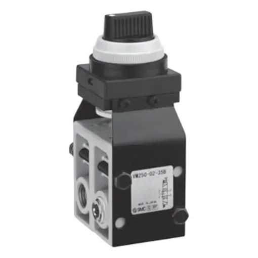 SMC Twist Selector (3 Position) Pneumatic Relay Pneumatic Manual Control Valve VM200 Series, G 1/4, 1/4, III B - VM250-F02-35BA product image