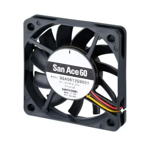 Sanyo Denki San Ace 9GA Series Axial Fan, 12 V dc, DC Operation, 30m³/h, 1.68W, 140mA Max, 60 x 60 x 10mm - 9GA0612H9001 product image