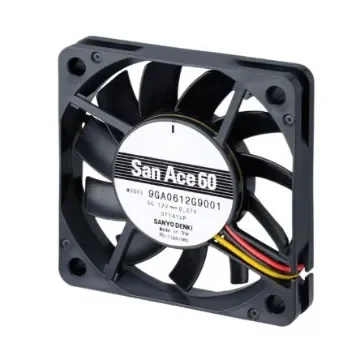 Sanyo Denki San Ace 9GA Series Axial Fan, 12 V dc, DC Operation, 37m³/h, 3.24W, 270mA Max, 60 x 60 x 10mm - 9GA0612G9001 product image