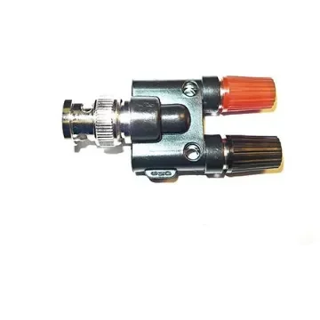 Mueller Electric Black, Red, Male Test Connector Adapter With Brass contacts and Gold (BNC), Nickel (Banana Jack) Plated - BU-P1296 product image