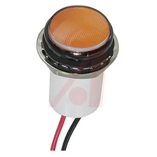 Dialight Yellow Panel Mount Indicator, 24V dc, 17.5mm Mounting Hole Size, Lead Wires Termination - 557-1705-203F product image