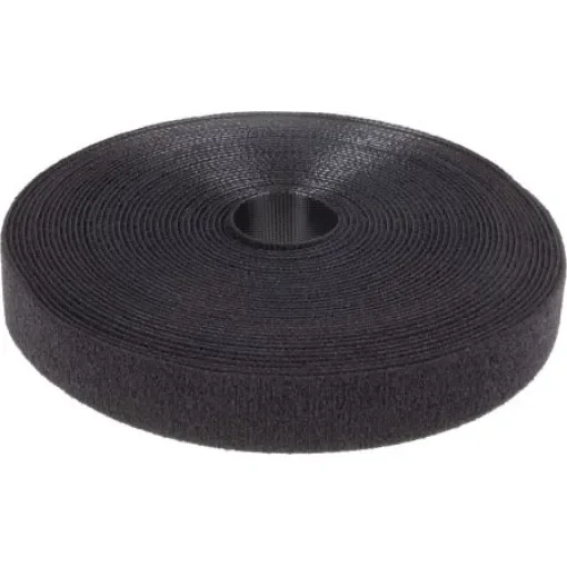 RS PRO Black Hook & Loop Tape, 20mm x 10m - 8904187 product image