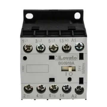 Lovato Orange BG Contactor, 24 V ac Coil, 3-Pole, 9 A, 4 kW, 3NO + 1NO, 600 V ac - 11BG0910A024 product image