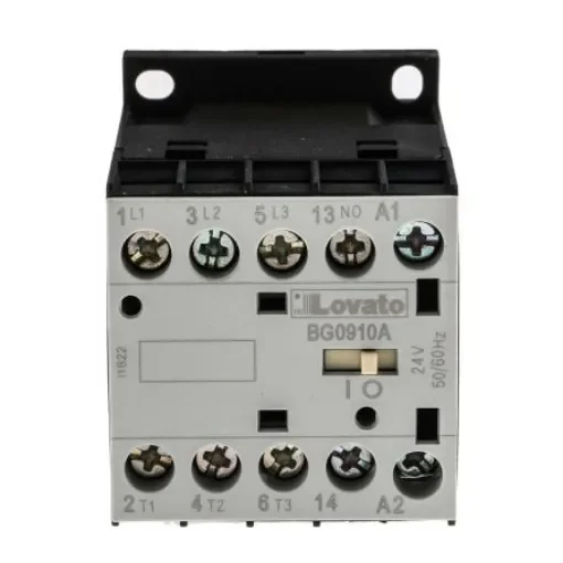 Lovato Orange BG Contactor, 24 V ac Coil, 3-Pole, 9 A, 4 kW, 3NO + 1NO, 600 V ac - 11BG0910A024 product image
