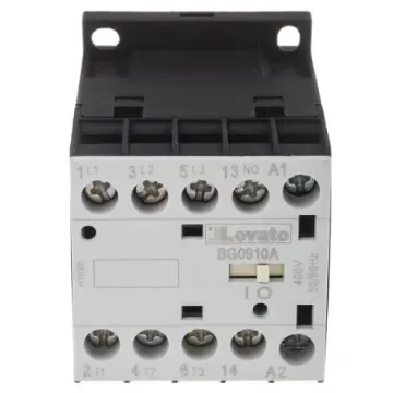 Lovato Orange BG Contactor, 400 V ac Coil, 3-Pole, 9 A, 4 kW, 3NO + 1NO, 600 V ac - 11BG0910A400 product image