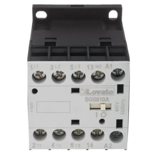 Lovato Orange BG Contactor, 400 V ac Coil, 3-Pole, 9 A, 4 kW, 3NO + 1NO, 600 V ac - 11BG0910A400 product image