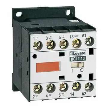 Lovato Orange BG Contactor, 110 V ac Coil, 3-Pole, 12 A, 5.5 kW, 3NO + 1NO, 600 V ac - 11BG1210A110 product image