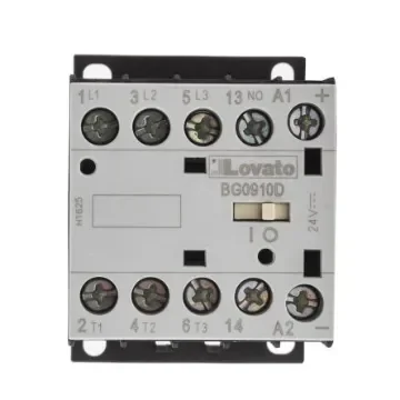 Lovato Orange BG Contactor, 24 V dc Coil, 3-Pole, 9 A, 4 kW, 3NO + 1NO, 600 V ac - 11BG0910D024 product image