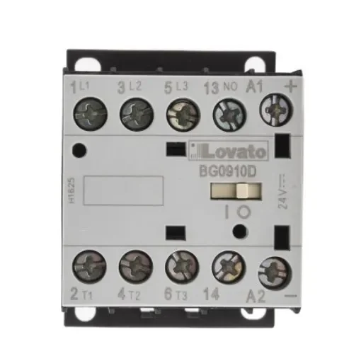 Lovato Orange BG Contactor, 24 V dc Coil, 3-Pole, 9 A, 4 kW, 3NO + 1NO, 600 V ac - 11BG0910D024 product image
