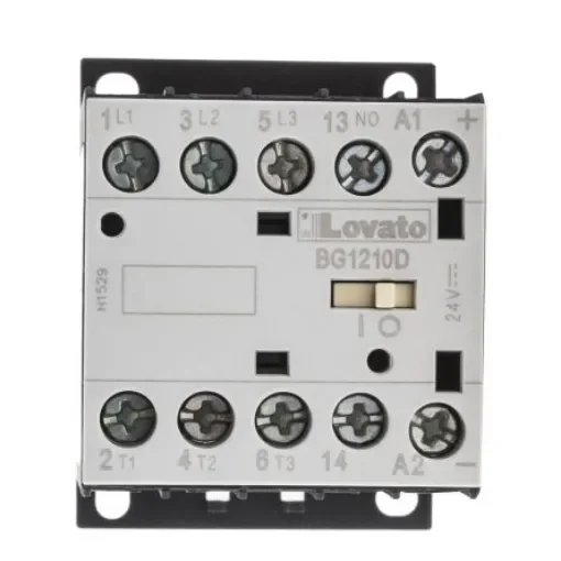 Lovato Orange BG Contactor, 24 V dc Coil, 3-Pole, 12 A, 5.5 kW, 3NO + 1NO, 600 V ac - 11BG1210D024 product image