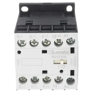 Lovato Orange BG Contactor, 230 V ac Coil, 3-Pole, 12 A, 5.5 kW, 3NO + 1NO, 600 V ac - 11BG1210A230 product image