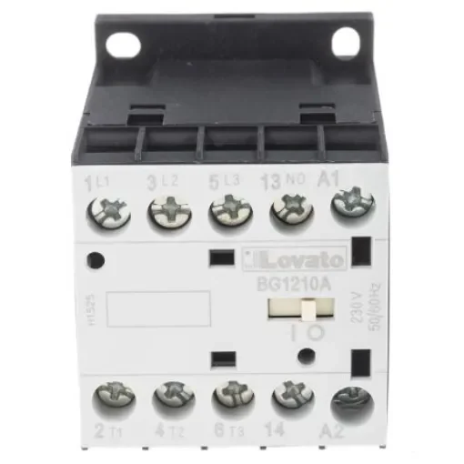 Lovato Orange BG Contactor, 230 V ac Coil, 3-Pole, 12 A, 5.5 kW, 3NO + 1NO, 600 V ac - 11BG1210A230 product image