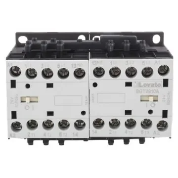 Lovato Orange BG Reversing Contactor, 24 V ac Coil, 3-Pole, 9 A, 4 kW, 3NO + 1NO, 600 V ac - 11BGT0910A024 product image