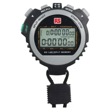 RS PRO Black Digital Pocket Stopwatch 9 h 59 min 59.99 s - 8919889 product image