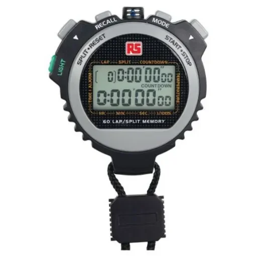 RS PRO Black Digital Pocket Stopwatch 9 h 59 min 59.99 s - 8919889 product image