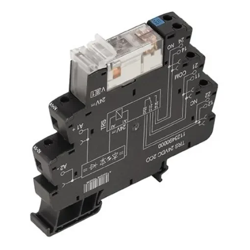 Weidmuller TRS Series Interface Relay, DIN Rail Mount, 120V Coil, DPDT, 2-Pole - 1123530000 product image