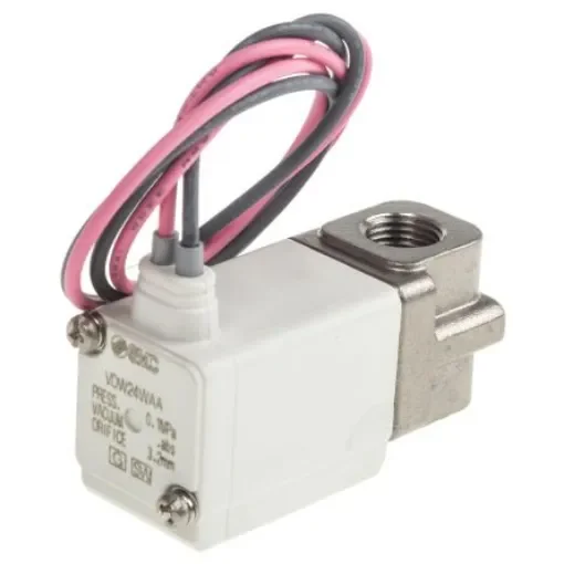 SMC 2/2 Pneumatic Solenoid Valve - Solenoid/Spring G 1/8 VDW Series 24V dc - VDW24WAA product image