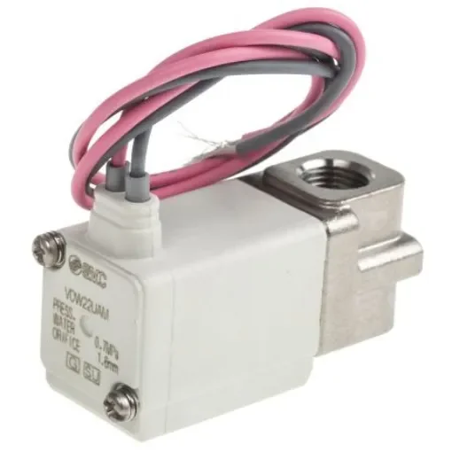 SMC 2/2 Pneumatic Solenoid Valve - Solenoid/Spring G 1/8 VDW Series 24V dc - VDW22UAM product image