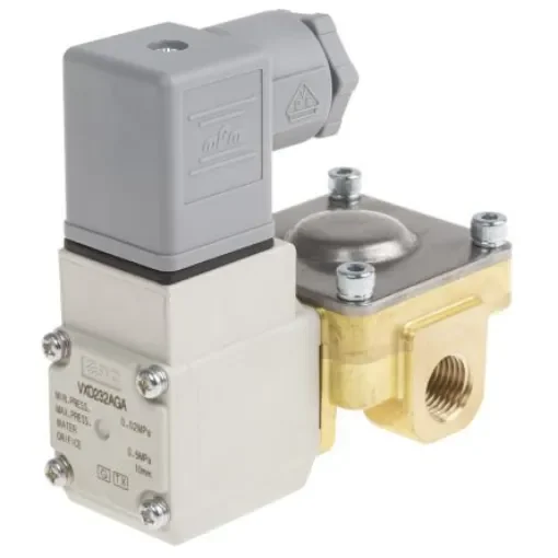 SMC 2/2 Pneumatic Solenoid Valve - Solenoid/Pilot/Spring G 1/4 VXD Series 24V dc - VXD232AGA product image
