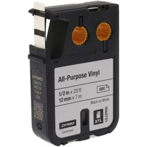 Dymo XTL Black on White Label Printer Tape, 7 m Length, 12 mm Width - 1868751 product image