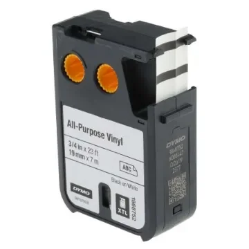 Dymo XTL Black on White Label Printer Tape, 7 m Length, 19 mm Width - 1868752 product image