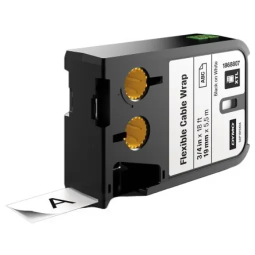Dymo XTL Black on White Label Printer Tape, 5.5 m Length, 19 mm Width - 1868807 product image