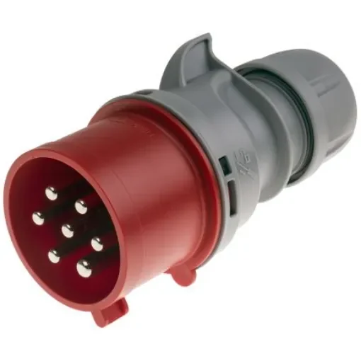 Scame, Optima IP44 Red Cable Mount 6P + E Industrial Power Plug, Rated At 32A, 415 V - 213.3237-7 product image