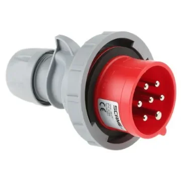 Scame, Optima Seven IP66, IP67 Red Cable Mount 6P + E Industrial Power Plug, Rated At 16A, 415 V - 218.1637-7 product image
