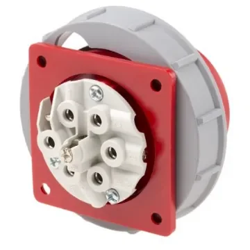 Scame, Optima Seven IP66, IP67 Red Panel Mount 6P+E Industrial Power Socket, Rated At 32.0A, 415.0 V - 248.3297-7 product image