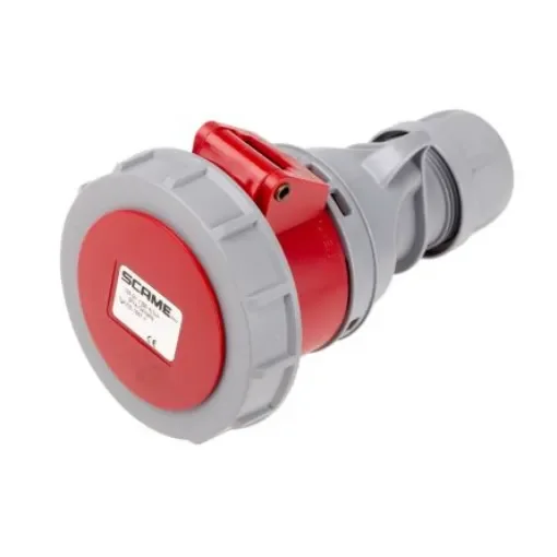 Scame, Optima Seven IP66, IP67 Red Cable Mount 6P + E Industrial Power Socket, Rated At 16A, 415 V - 318.1647-7 product image