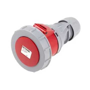 Scame, Optima Seven IP66, IP67 Red Cable Mount 6P + E Industrial Power Socket, Rated At 32A, 415 V - 318.3247-7 product image