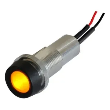 Oxley Yellow Panel Mount Indicator, 10.2mm Mounting Hole Size, IP68 - STR/LH10/24/FL30/H/YW product image